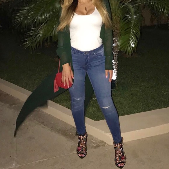 Naked Wardrobe Sheer Green Trench - Picture 2 of 6